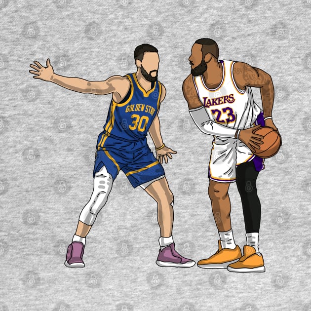 LeBron James Vs Steph Curry by Luna Illustration
